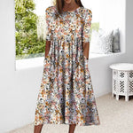 Robe de poche imprimée à col rond