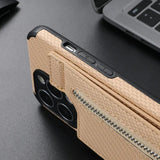 Étui magnétique pour téléphone avec fermeture éclair et fente pour carte de crédit