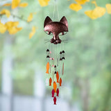 Carillon Éolien de Poisson-chat Amusant en Métal Artisanal