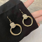 Boucles D'oreilles Géométriques Superposées en Diamant