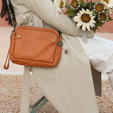 Sac à bandoulière et pochette en cuir à trois couches