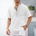 T-shirt De Plage Á Manches Courtes Avec Poche Hippie Pour Homme