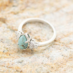 Bague Diamant Turquoise Naturelle
