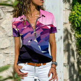 T-shirt Zippé à Manches Courtes Bohemian West Ethnic