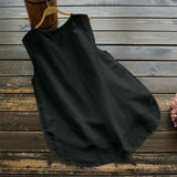 Débardeur sans manches en coton et lin Daisy