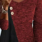 T-shirt manches longues col V contrastant
