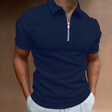 Polo zippé à rayures