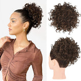 Chignon court et bouclé avec cordon élastique