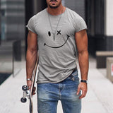 T-shirt à Manches Courtes et Col Rond Smile pour Hommes