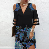 Robe en maille fleurie