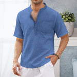 T-shirt De Plage Á Manches Courtes Avec Poche Hippie Pour Homme