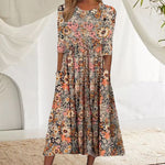 Robe de poche imprimée à col rond