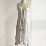 Robe de soirée de plage en dentelle unie