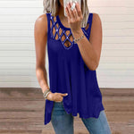 Gilet creux sexy sans manches de couleur unie pour femmes