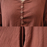 Robe décontractée en lin à manches longues