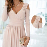 robe à manches longues et col v