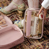 Sac cosmétique en velours de grande capacité