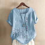 T-shirt En Coton Et Lin Á Enfiler