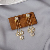 Boucles d'oreilles avec pétales ronds en zircone