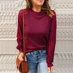 T-shirt à encolure ras du cou Waffle Grace Panel pour femmes
