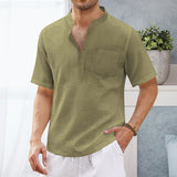 T-shirt De Plage Á Manches Courtes Avec Poche Hippie Pour Homme