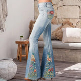 Pantalon large à imprimé floral ombré à la mode