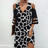 Robe en maille fleurie