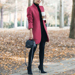 Blazer tendance en laine unicolore à col montant