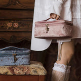 Sac cosmétique en velours de grande capacité