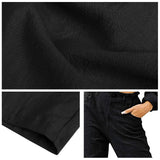 Pantalon décontracté en coton et lin taille haute pour femmes