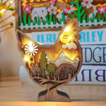 Décoration animalière de Pâques en bois