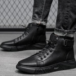 Bottes En Cuir Chaudes Noires