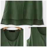 Gilet sans manches casual coton lin uni