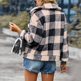 Manteau en Molleton Épais à Carreaux