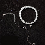 Bracelet Etoile Lune Blanche femme
