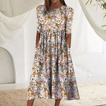 Robe de poche imprimée à col rond