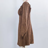 Robe manches longues imprimé léopard