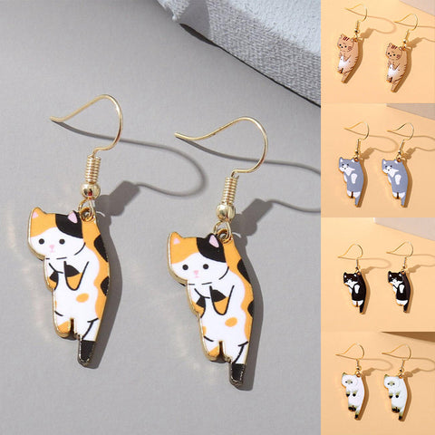 Boucles d'oreilles chat mignon