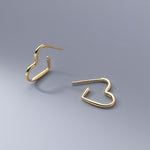 Boucles D'oreilles Tiges Demi Coeur Rond