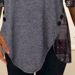 T-shirt boutonné à empiècements amples