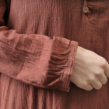 Robe décontractée en lin à manches longues