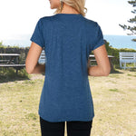 T-shirt coupe slim en dentelle à col en V