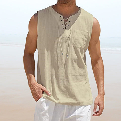 Gilet homme uni avec cordon de serrage
