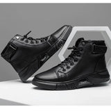 Bottes En Cuir Chaudes Noires