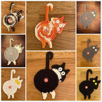 🐱Dessous de Verre en Tricot de Cul de Chat Mignon