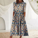 Robe de poche imprimée à col rond