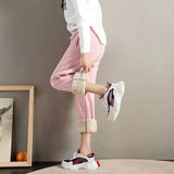 Pantalon de Jogging Solide en Coton Polaire Chaud pour Femme