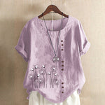 T-shirt En Coton Et Lin Á Enfiler