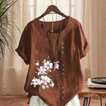 Chemise En Lin Et Coton Á Fleurs