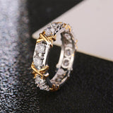 Bague plaqué or zircon incrusté dichroïque